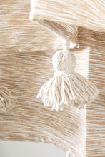 Load image into Gallery viewer, Tan Pom Pom Blanket