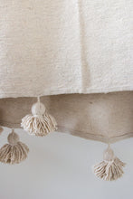 Load image into Gallery viewer, Natural Pom Pom Blanket