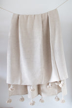 Load image into Gallery viewer, Natural Pom Pom Blanket