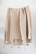Load image into Gallery viewer, Tan Pom Pom Blanket